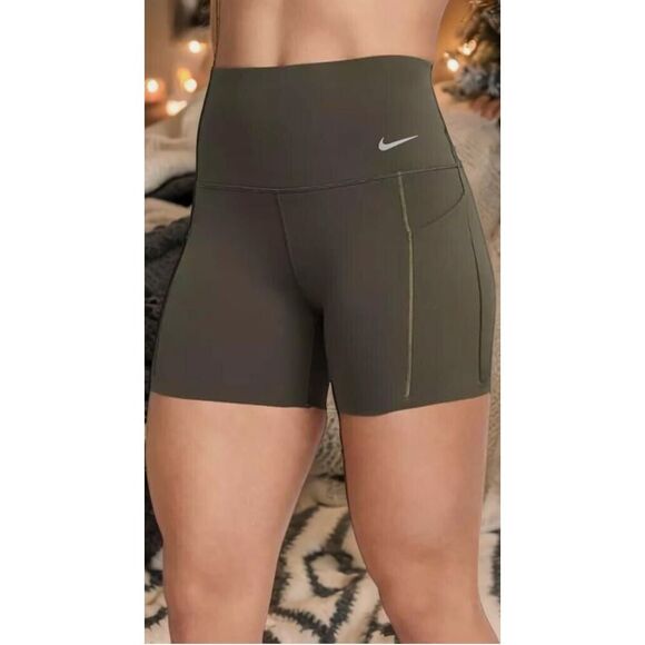 Nike NWT Universa Medium-Support High-Waisted 5 Biker Training Shorts with Pocke - Picture 3 of 4